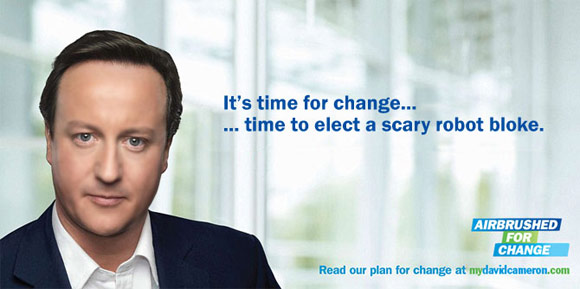 David Cameron Poster 2 It's time for change... time to elect a scary robot bloke