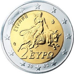 Greek 2 euro coin